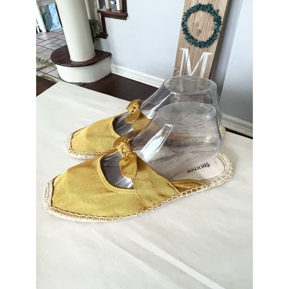 Yellow Knotted Slip-On Espadrille Mules